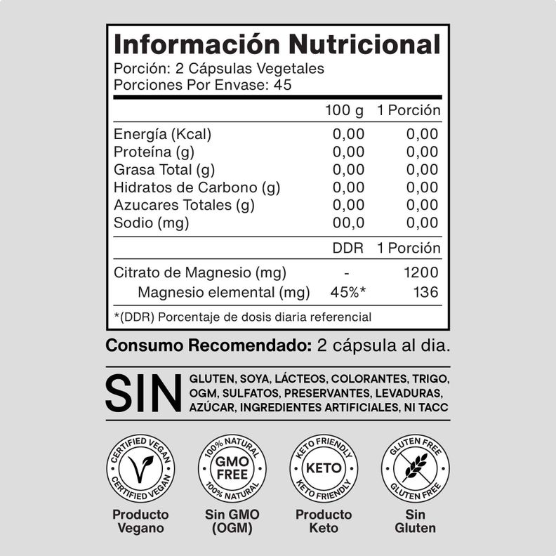 Citrato De Magnesio 1200mg - 90 Cápsulas - NutraCore-3