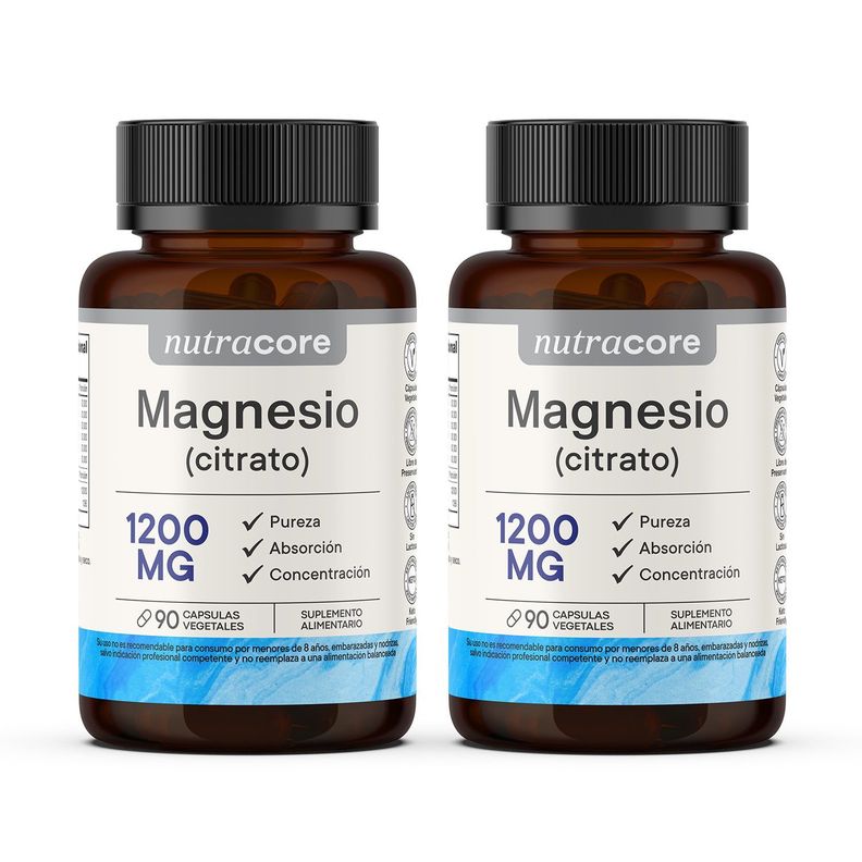 Citrato de Magnesio 1200mg 180 Cápsulas - Pack de 2 - NutraCore-0