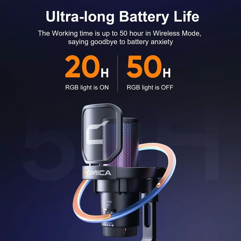Micrófono Profesional Cardioide Inalámbrico Ejoy Uni Pro Usb-c, Rgb, Gamer, Teléfono, Podcast-7