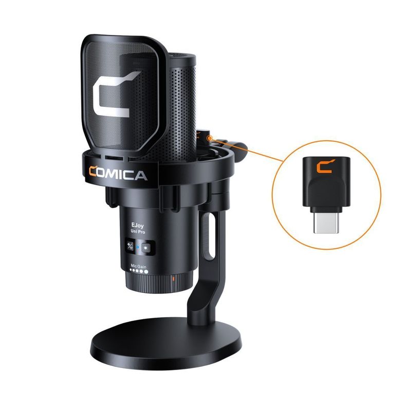 Micrófono Profesional Cardioide Inalámbrico Ejoy Uni Pro Usb-c, Rgb, Gamer, Teléfono, Podcast-0