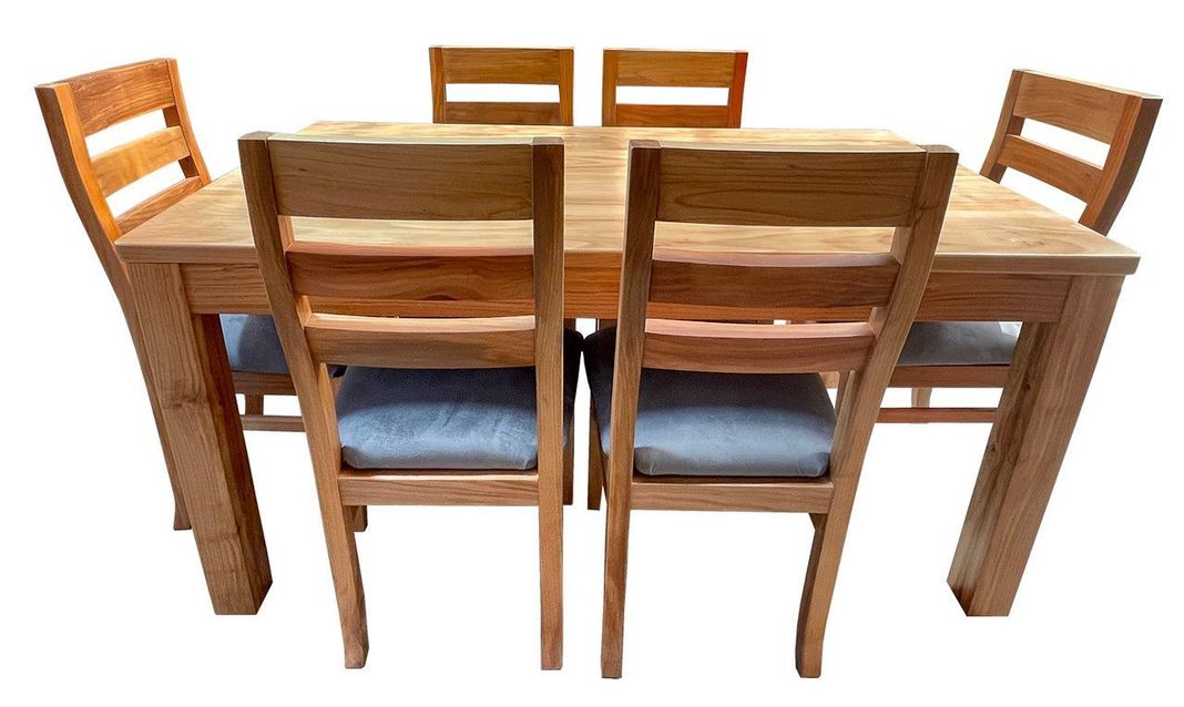 Comedor 6 Sillas Nativo 90x160 Koke Gris Cafe Claro
