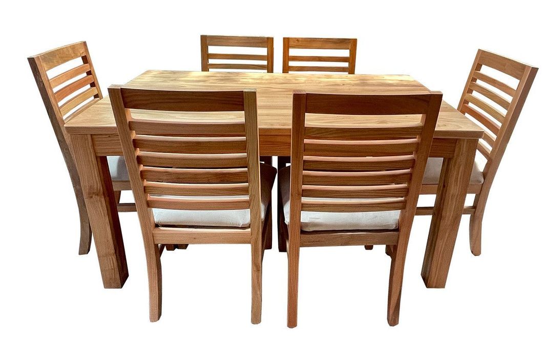 Comedor 6 Sillas Nativo 90x160 tapiz Beige Cafe Claro