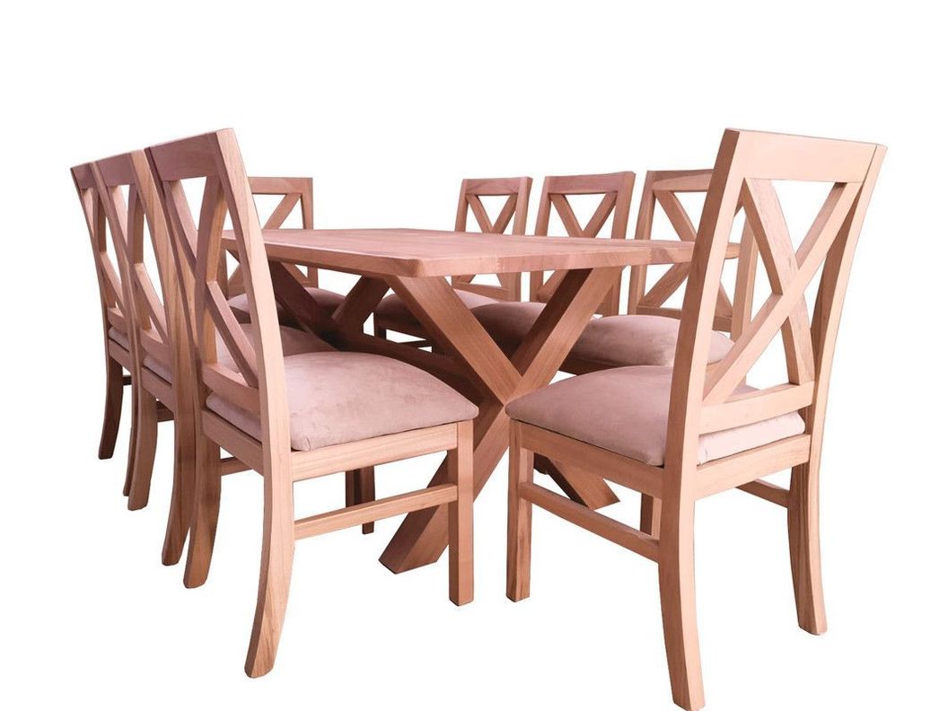 Comedor 8 Sillas Cruz Cruz Beige Cafe Claro