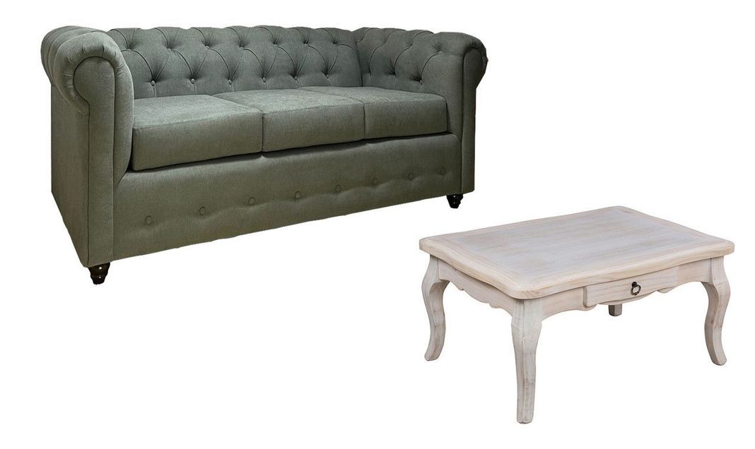 Sofa Chester 200 Gris + M. centro Normando-0