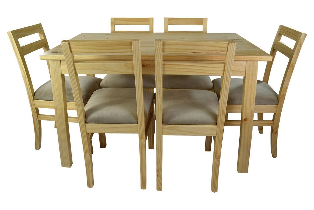 Comedor Castilla 6 Sillas Tapiz Beige-1