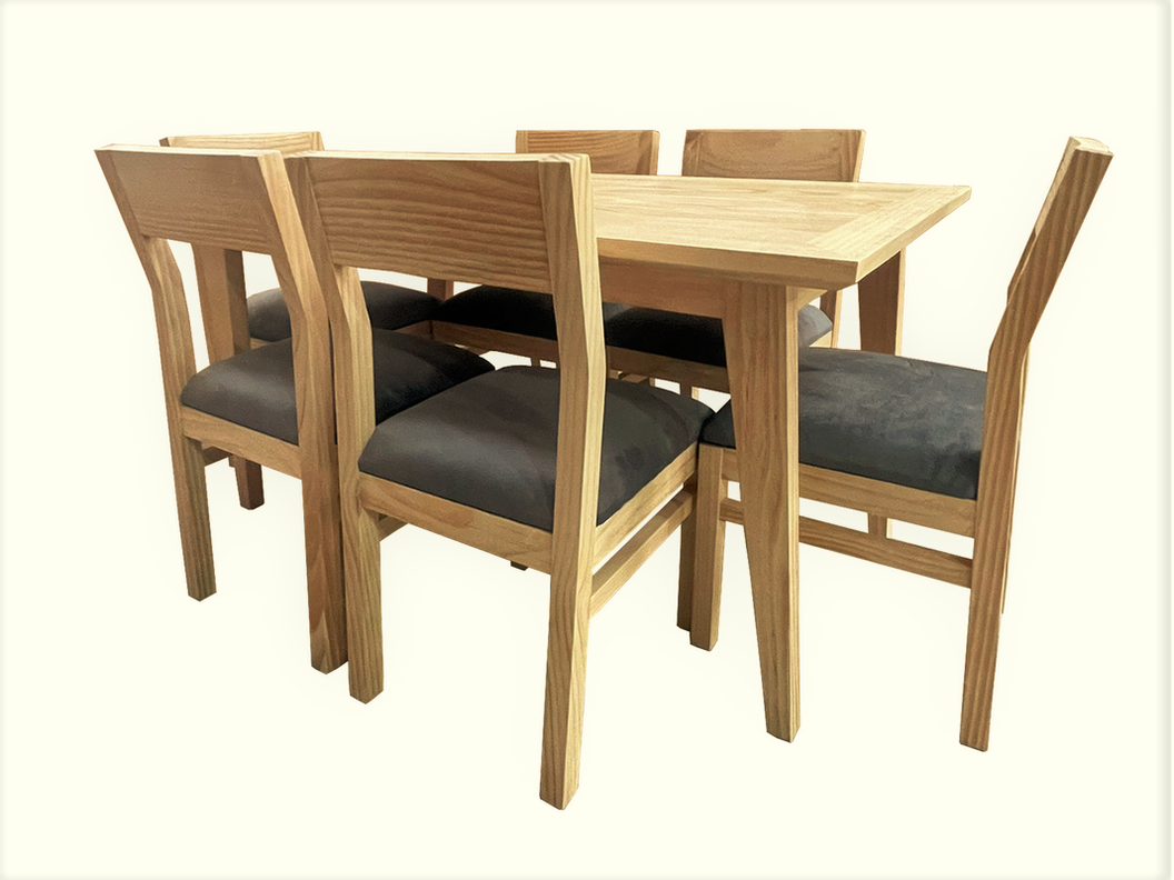 Comedor Vendetta 90x150 6 sillas gris-0