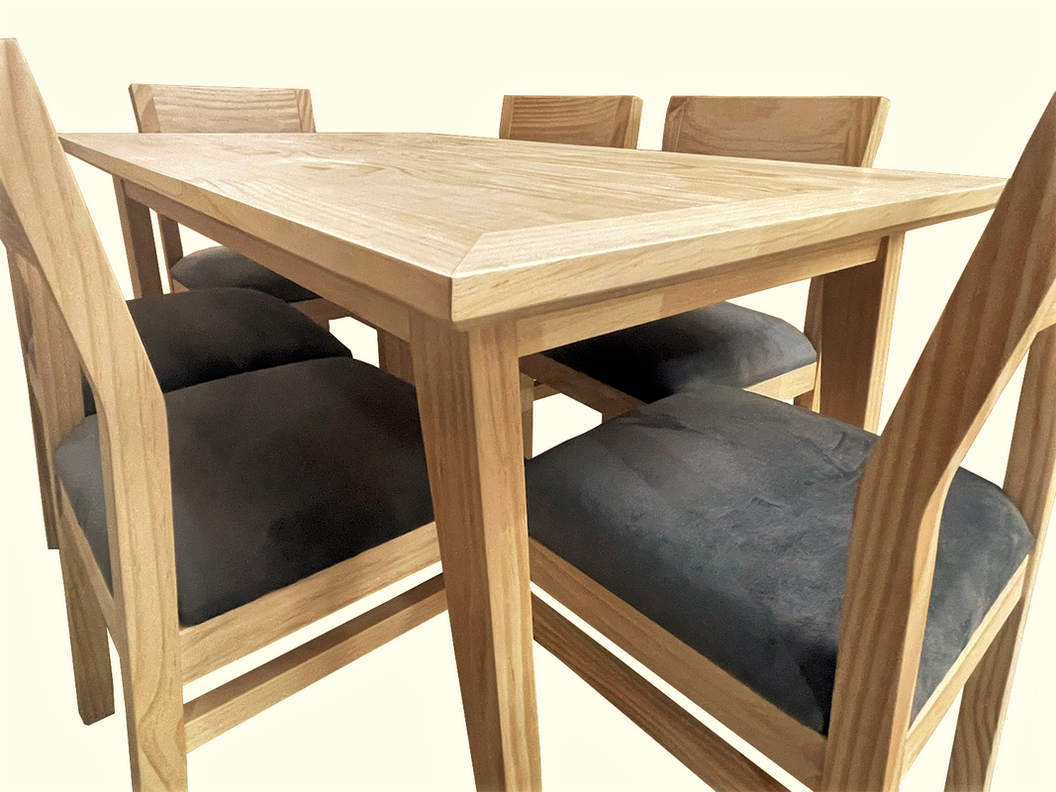 Comedor Vendetta 90x150 6 sillas gris-2