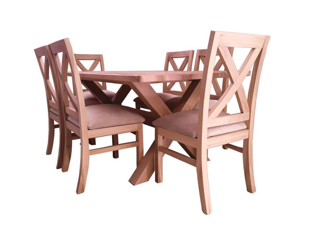Comedor 6 Sillas Cruz Cruz Beige Cafe Claro