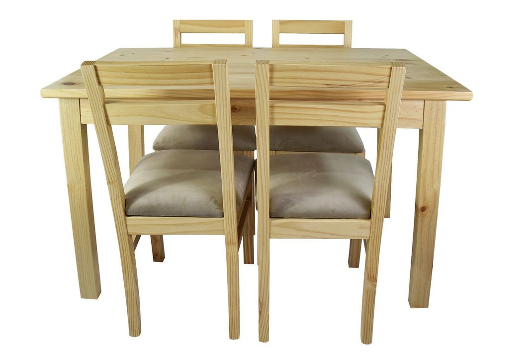 Comedor Castilla 4 Sillas Tapiz Beige-1