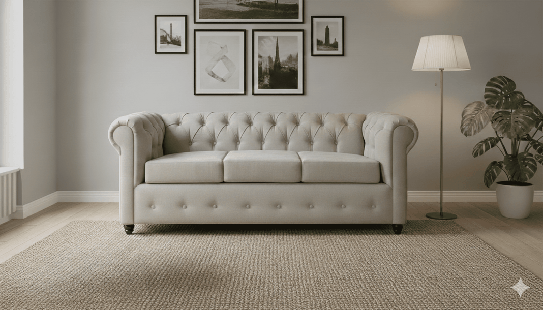 Sofa Chesterfield 200x90x75  Beige