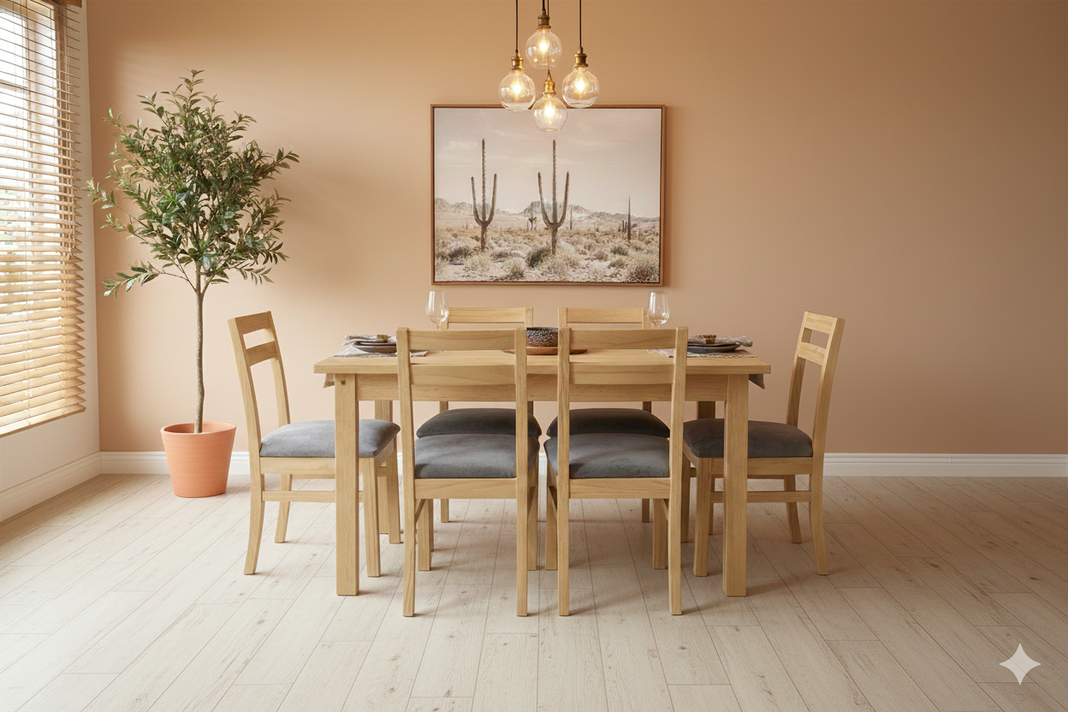 Comedor 6 Sillas Castilla Tapiz Gris