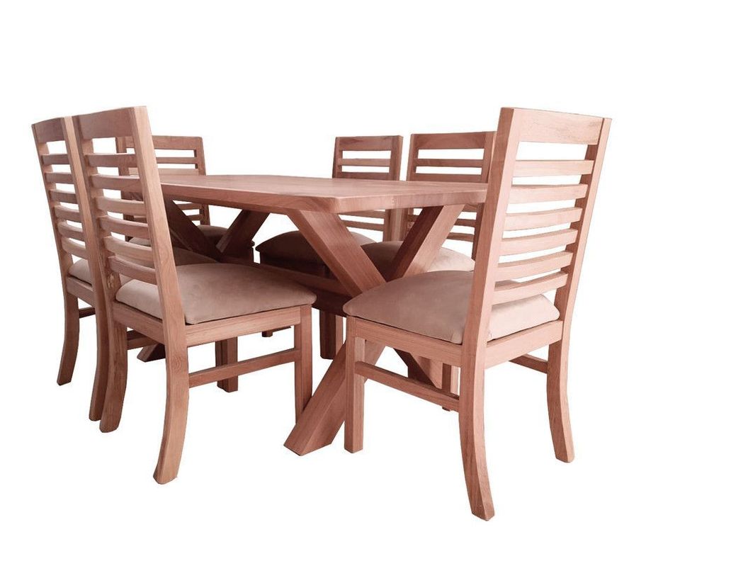 Comedor Cruz 6 silla Palillo Beige-0