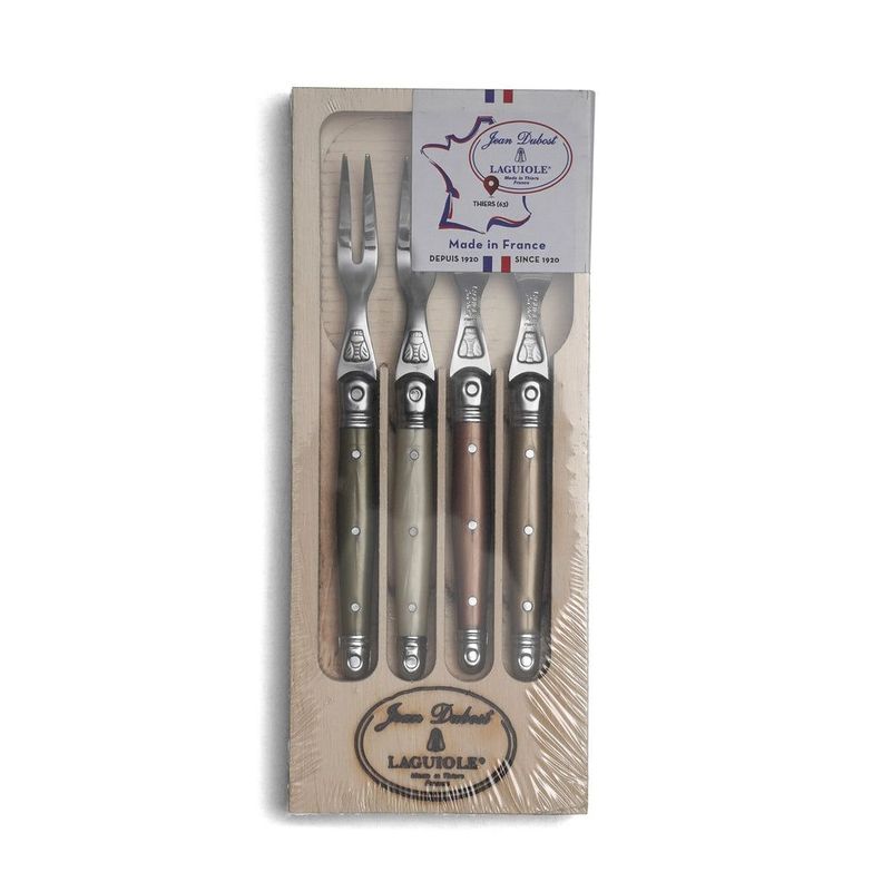 Set 4 tenedores cocktail mineral Laguiole Jean Dubost-0