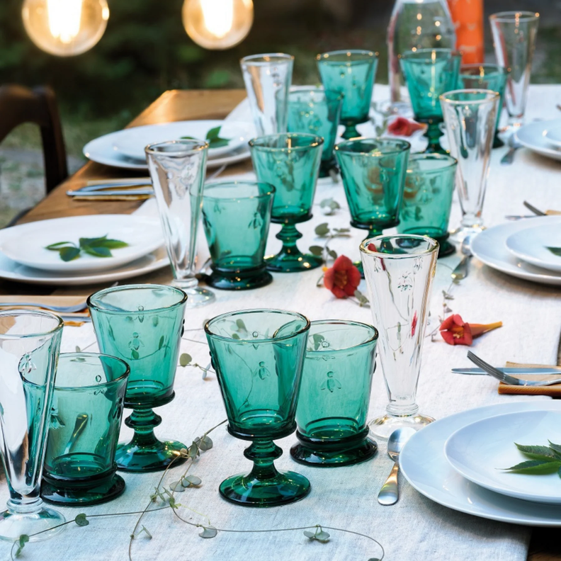 SET 6 VASOS ABEJA ESMERALDA 260ML-1