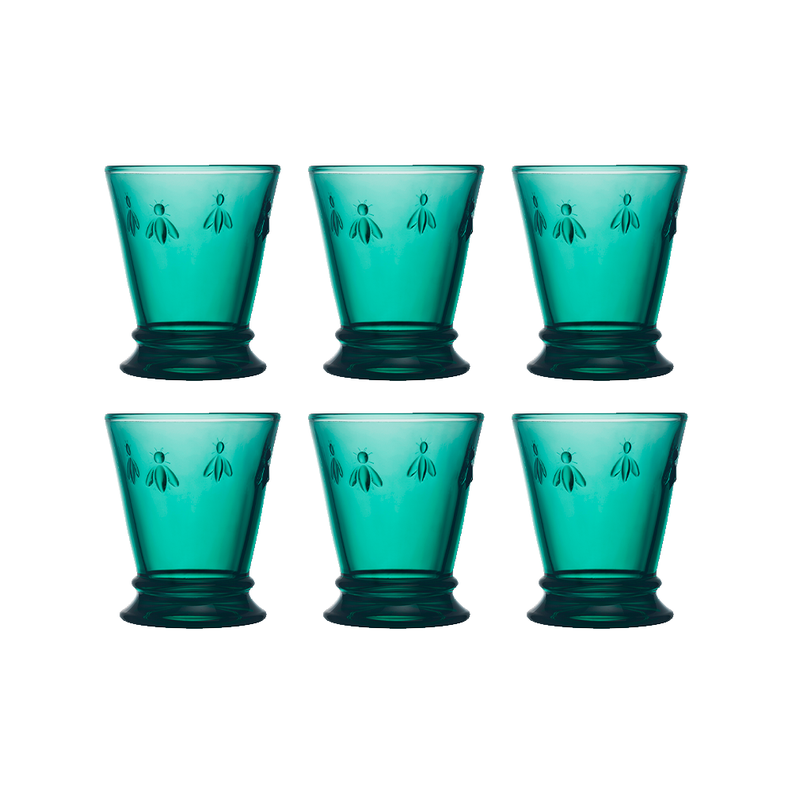 SET 6 VASOS ABEJA ESMERALDA 260ML-4
