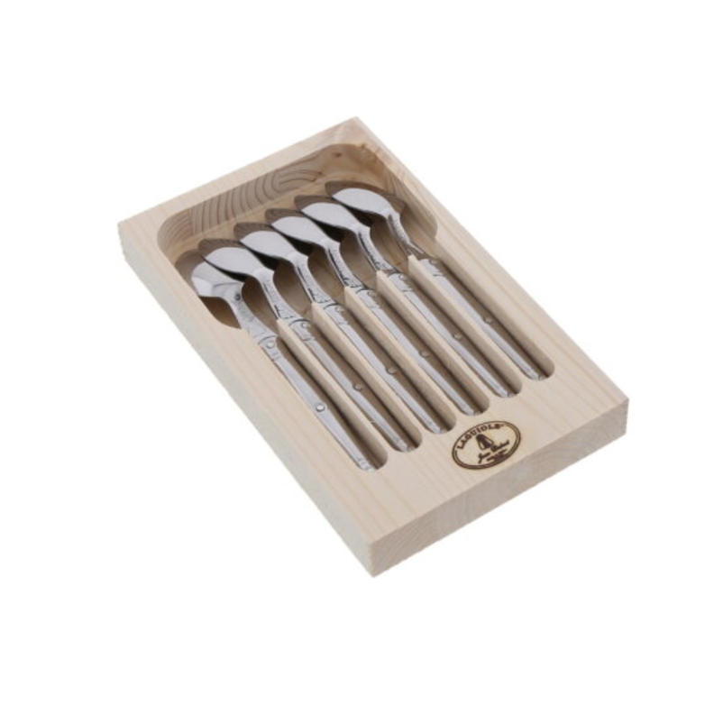 Set 6 cucharas cafe acero