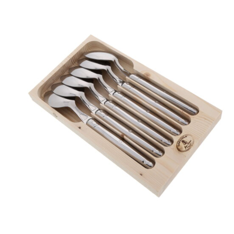Set 6 cucharas de mesa acero -0