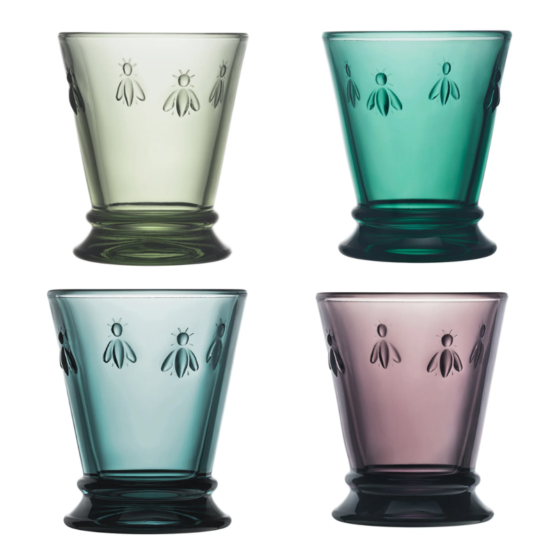SET 4 VASOS ABEJA COLORES-0