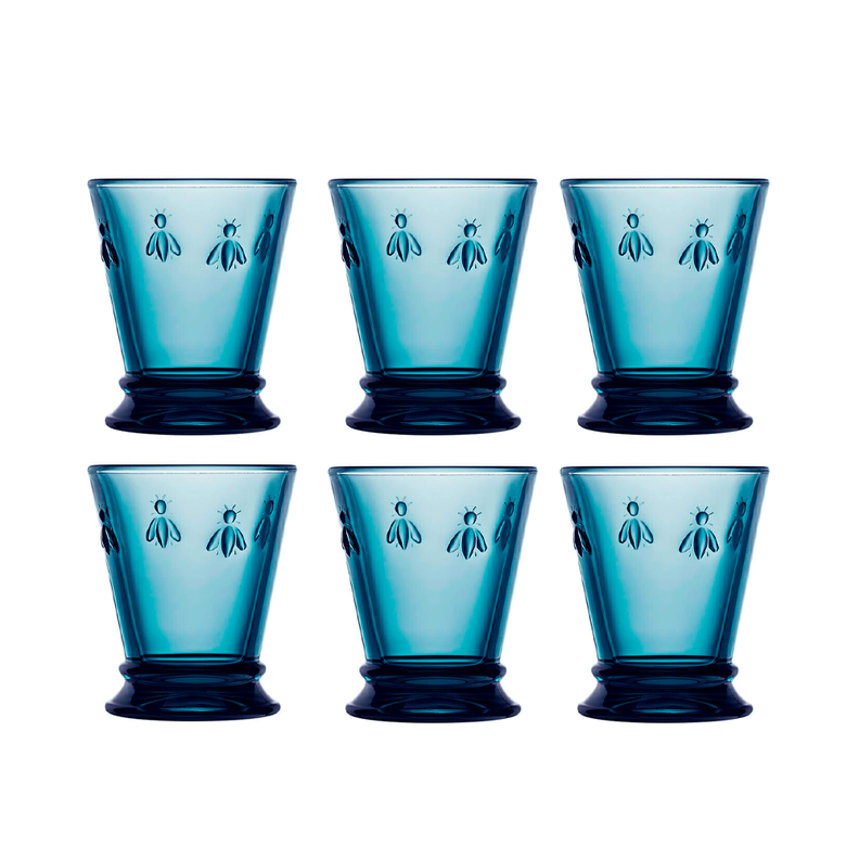 SET 6 VASOS ABEJA AZUL 260ML-2