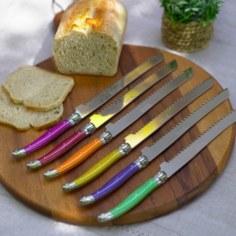 Cuchillo pan rosado fruity Laguiole Jean Dubost - sin caja-2