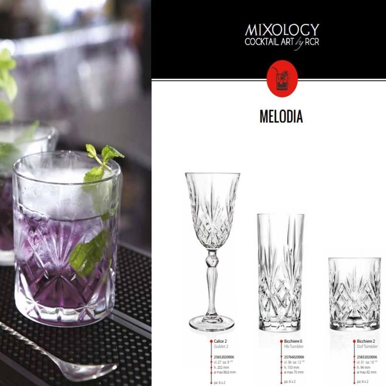 SET 6 VASOS LONGDRINK MELODIA RCR-2