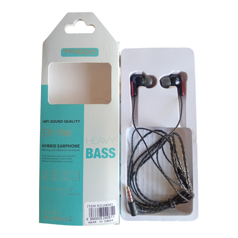  Audífonos In-Ear TREQA EP-766 / EP-764 – Sonido Envolvente y Graves Potentes -1