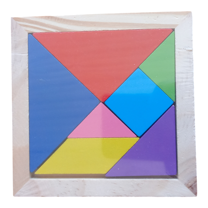 Tangram De Madera 11x11 Cm  Puzzle Didáctico Y Educativo-1
