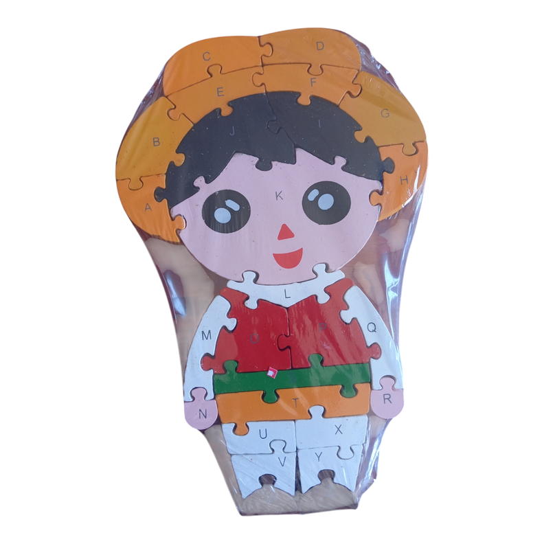 Rompecabezas Didáctico Infantil De Madera  Figura De Niño-0