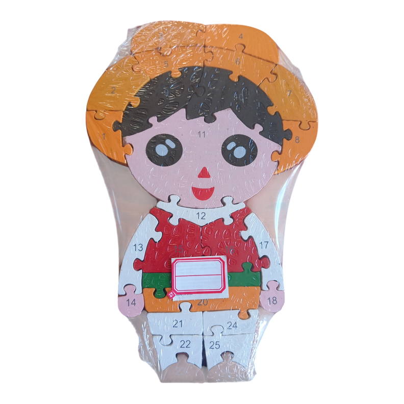 Rompecabezas Didáctico Infantil De Madera  Figura De Niño-1