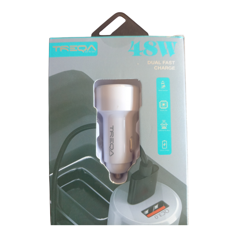 Cargador Rápido para Auto 48W – Doble Puerto USB y Tipo-C QC3.0 -1