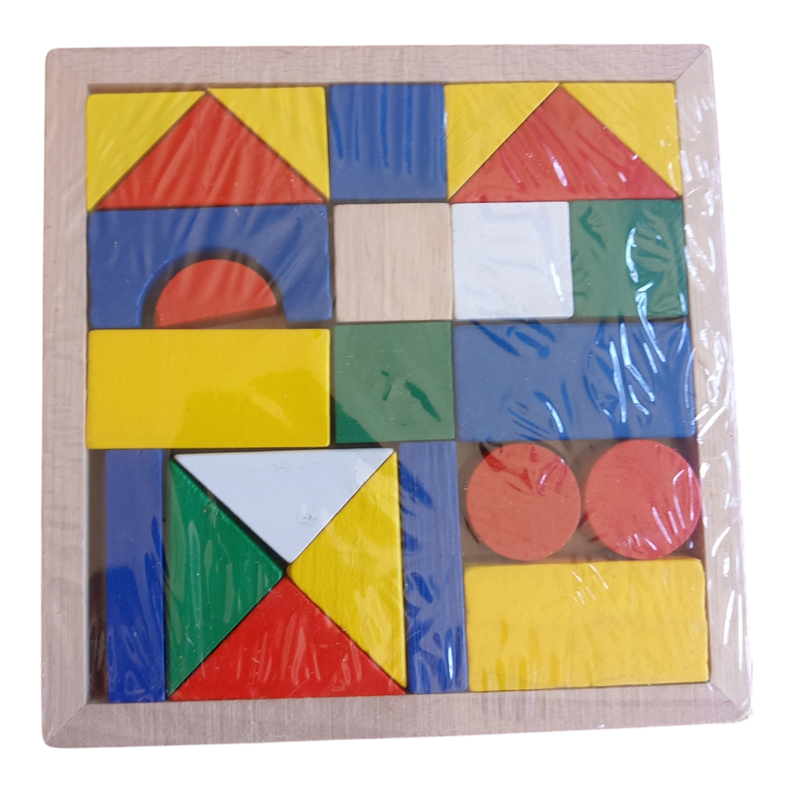 Juego De Bloques De Madera Didácticos 14x14 Cm - Figuras Geometricas-1