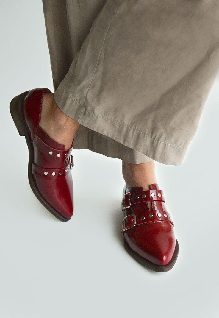 Zapato Mujer De Cuero Juana C2 Burdeo-1
