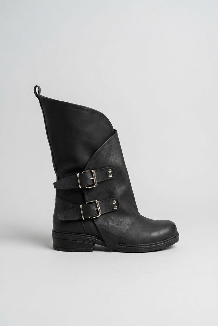 Bota Cuero Mujer Batitu Negro