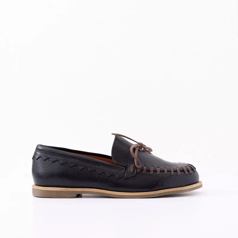 Mocasin Cuero Mujer  Delta Negro Café