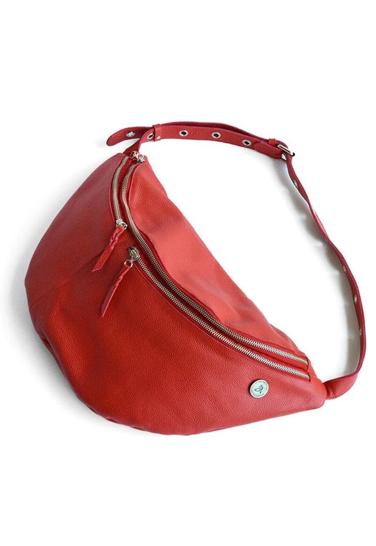 Banano Mujer De Cuero Atenea C5 Rojo-0
