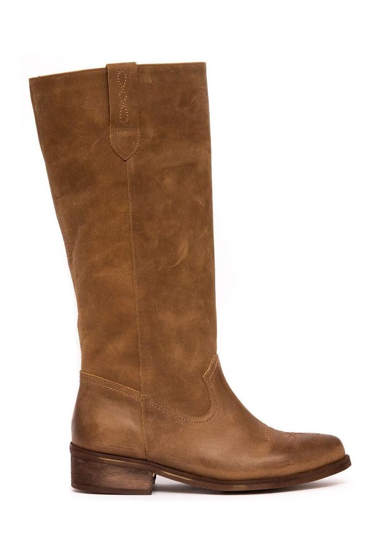 Bota Mujer De Cuero Fatima Taupe C2-0