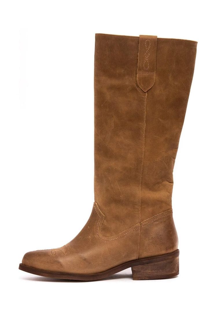 Bota Mujer De Cuero Fatima Taupe C2-2