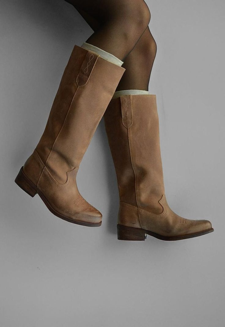 Bota Mujer De Cuero Fatima Taupe C2-6