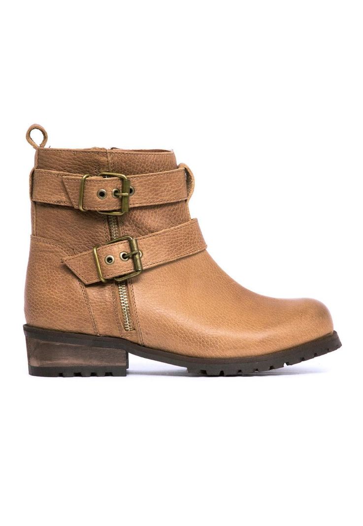 Botin Mujer De Cuero Sally C2 Camel -0