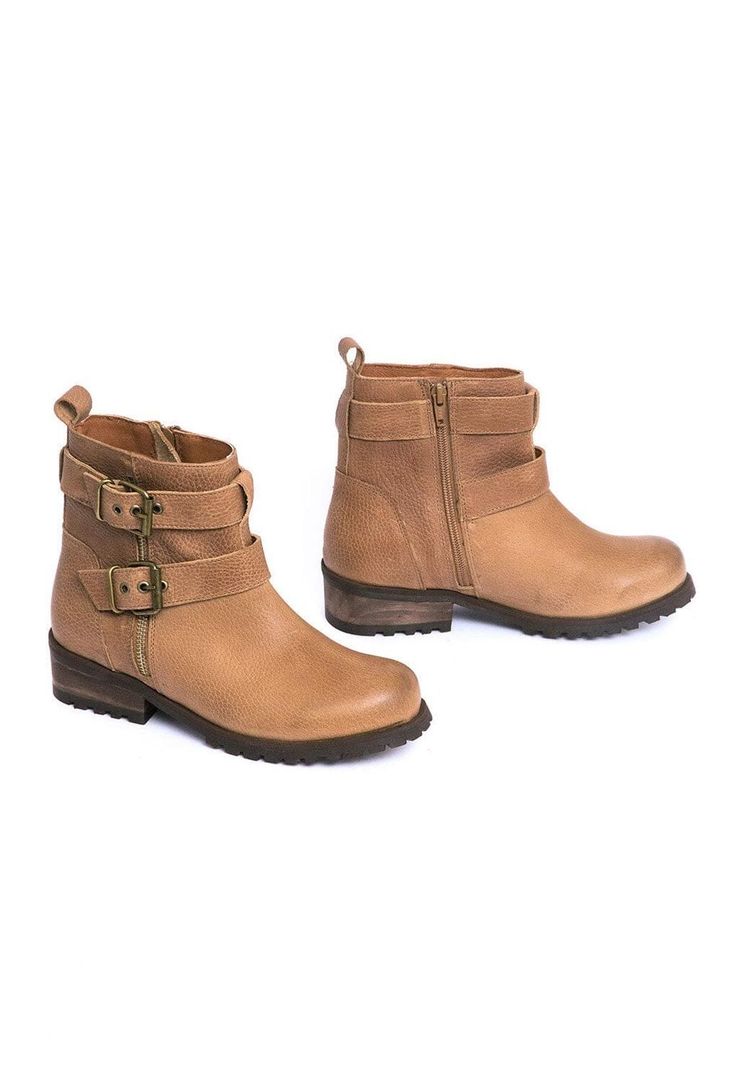 Botin Mujer De Cuero Sally C2 Camel -4