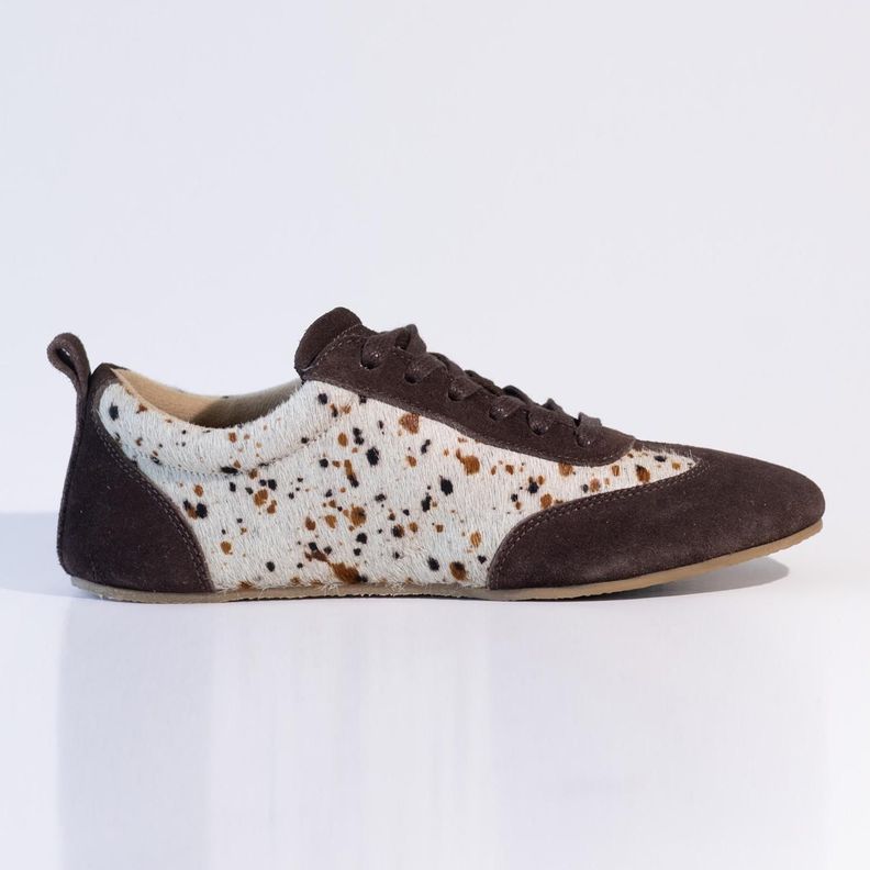 Zapatilla Cuero Mujer Eneldo Cafe Print 35