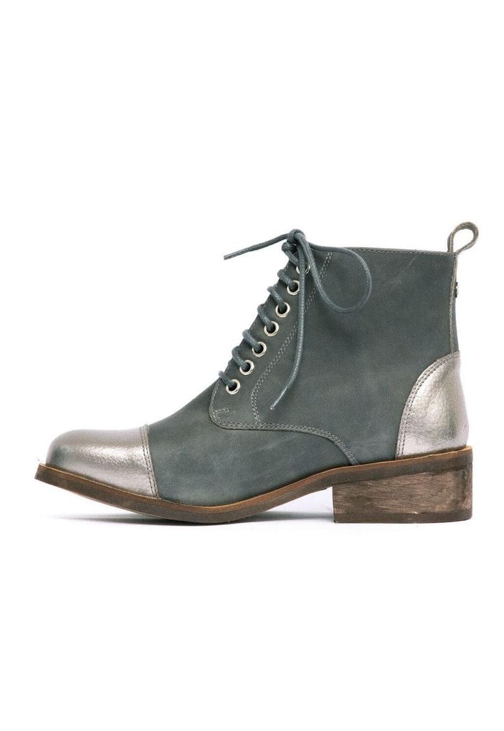 Botin Mujer De Cuero Aretha C3 Gris-4