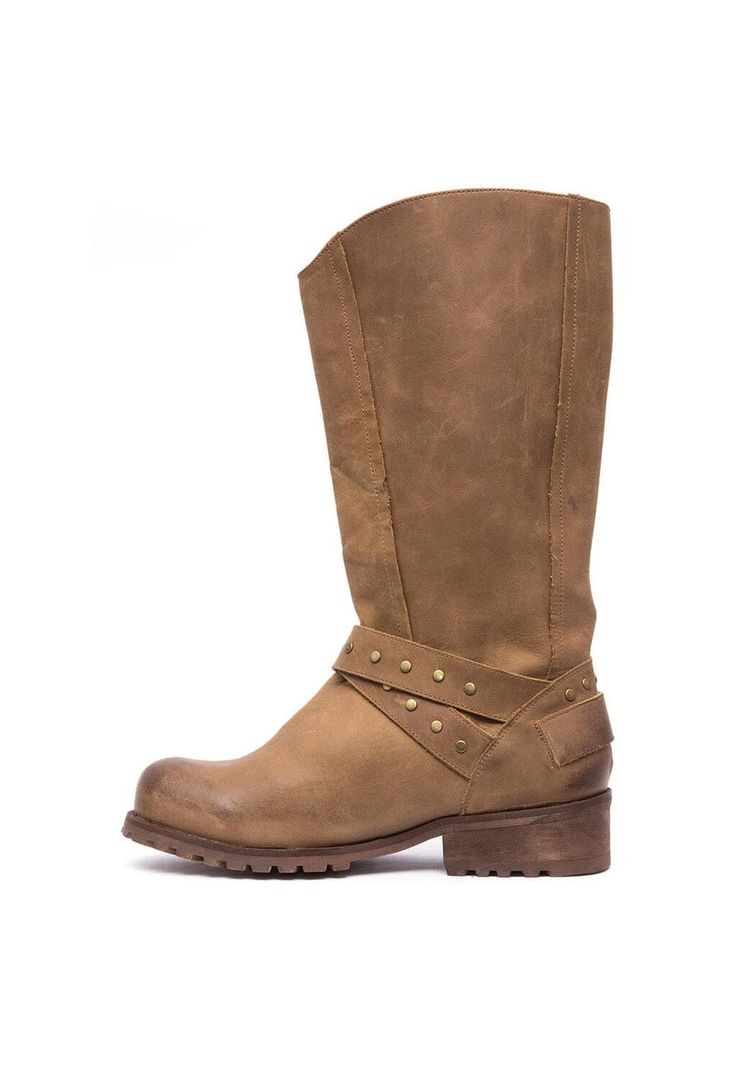 Bota Mujer De Cuero Olivia Taupe C3-3