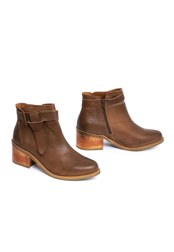 Botin Mujer De Cuero Grace C2 Café-5