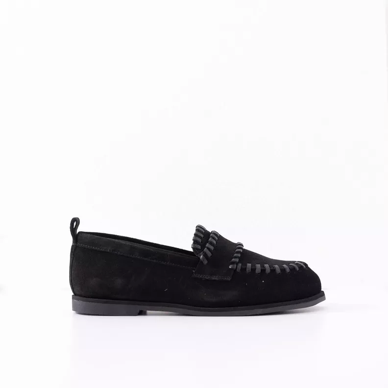 Mocasin Cuero Mujer Rocio Negro
