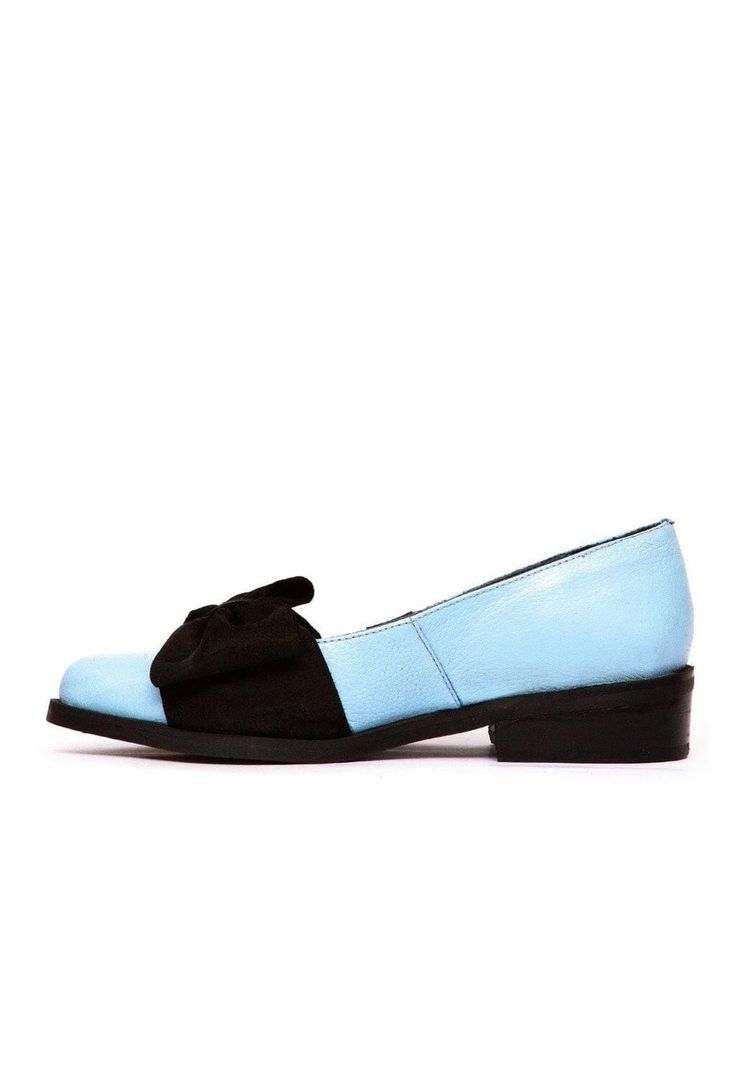 Zapato Mujer De Cuero Betsy C2 Negro Celeste-2