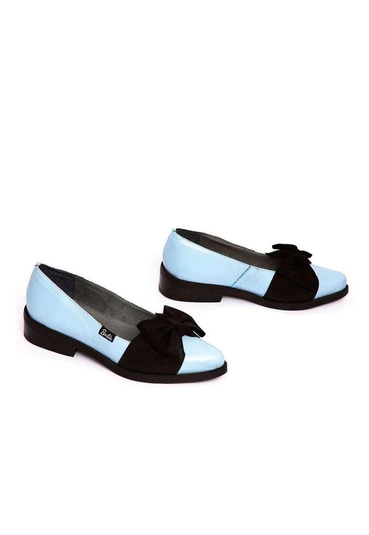 Zapato Mujer De Cuero Betsy C2 Negro Celeste-5