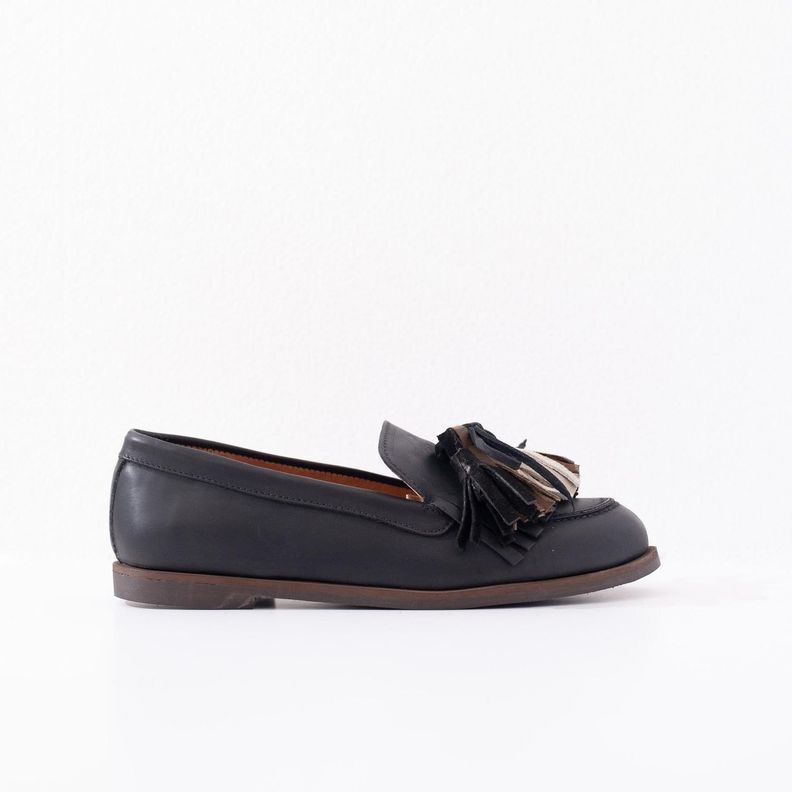 Mocasin Cuero Mujer Cumbres Negro