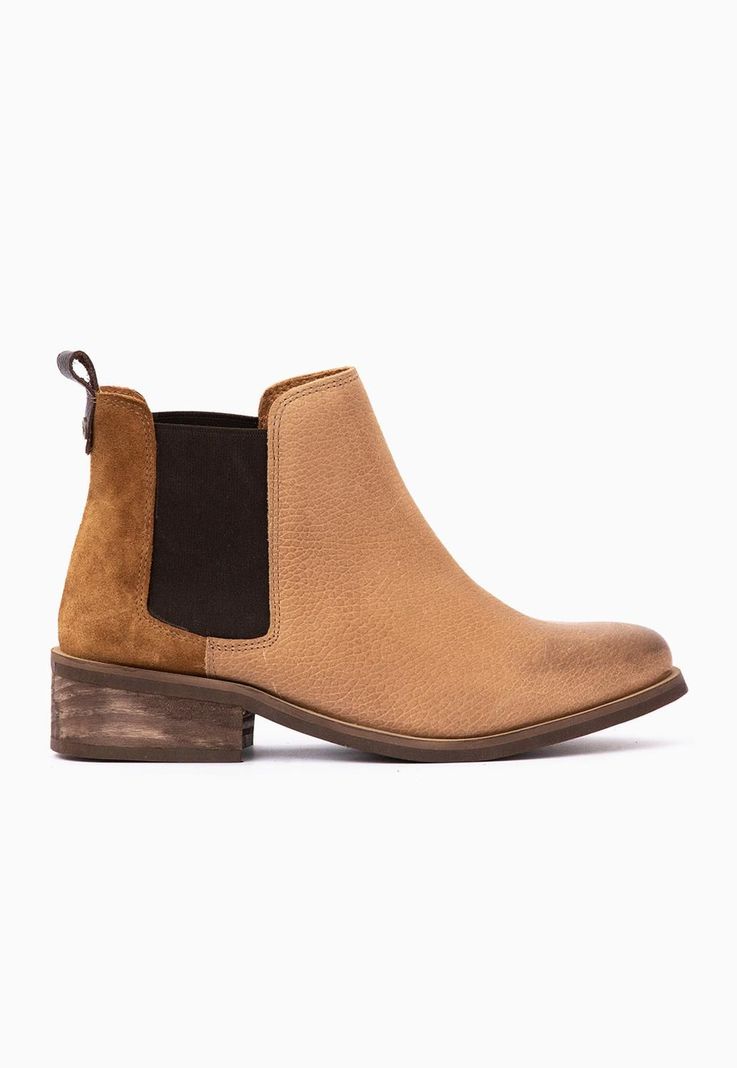 Botin Cuero Mujer Tina Camel Cafe 35