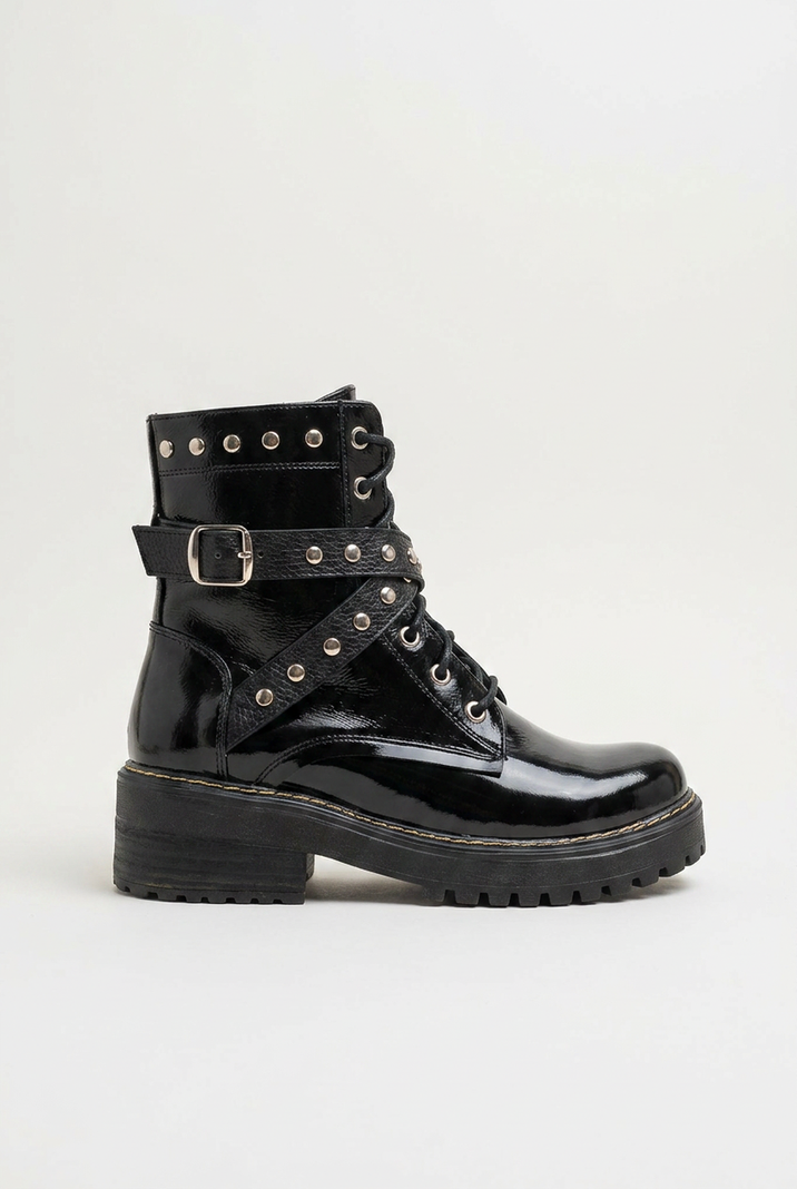 Botin Cuero Mujer Serin Negro 35
